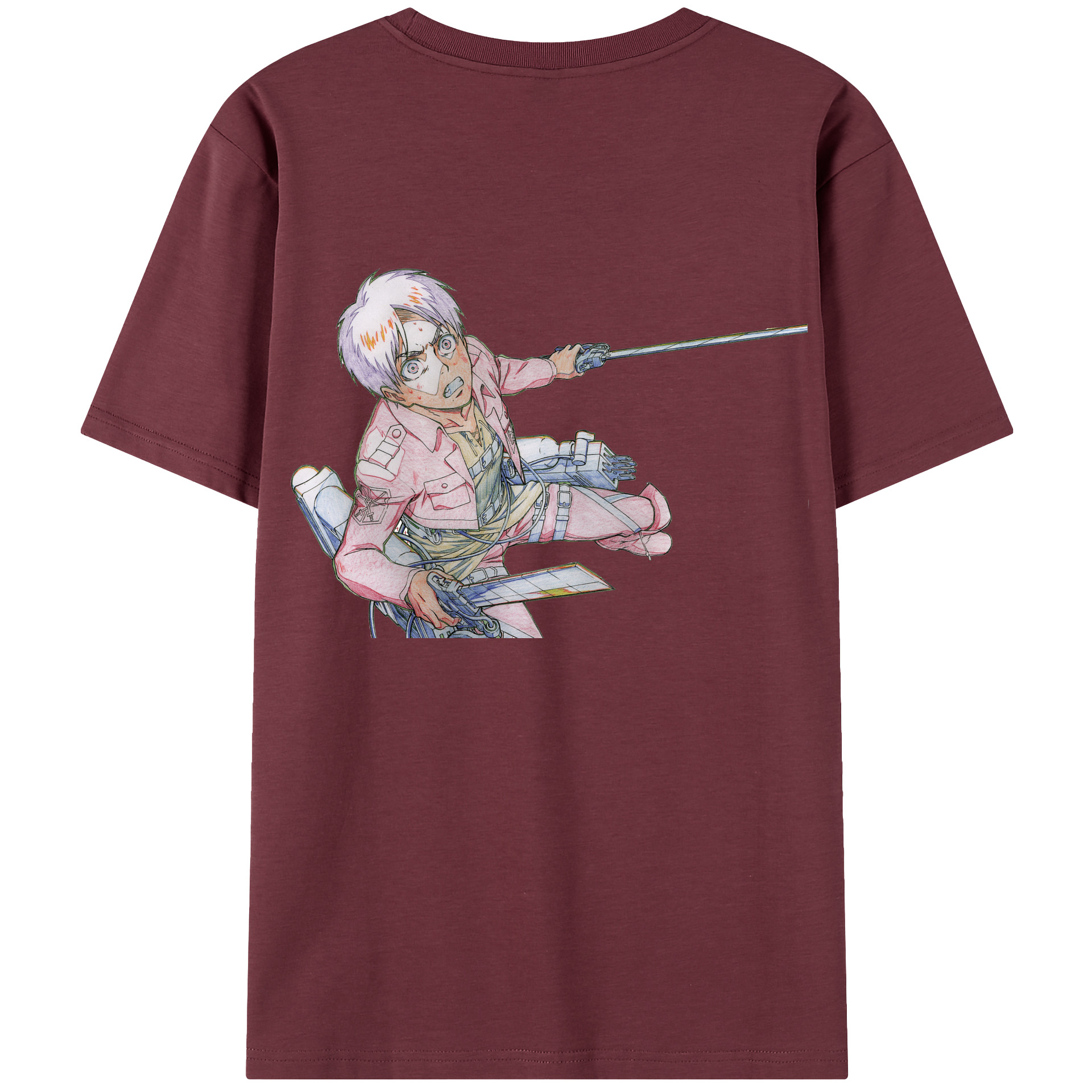 （画像用） 進撃の巨人 エレン･イェーガー Attack on Titan Eren Jäger 綿100％半袖Tシャツ（背面プリント）
